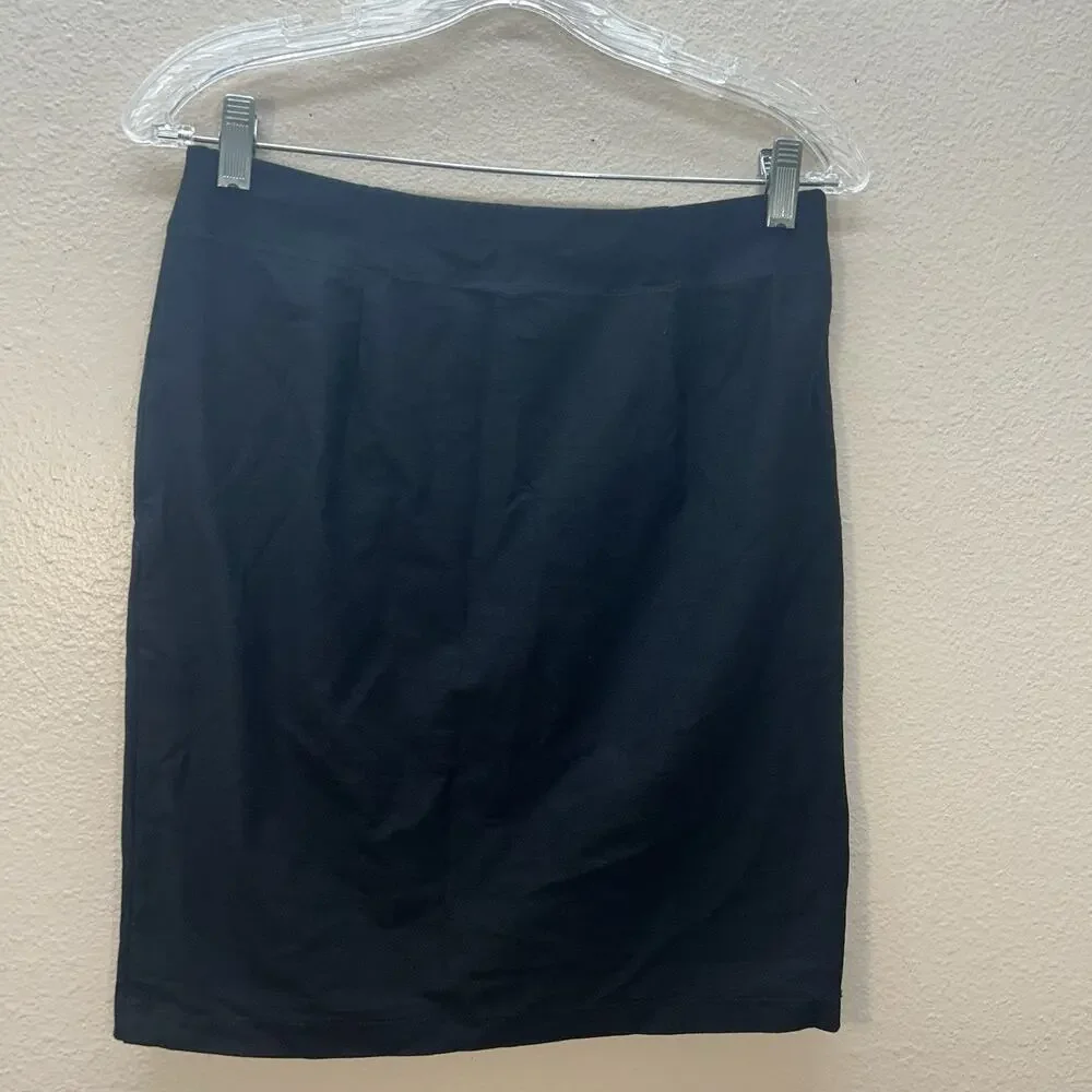Eileen Fisher Pencil Skirt Mini Black SZ P‎ S Minimalist Classic Career Timeless